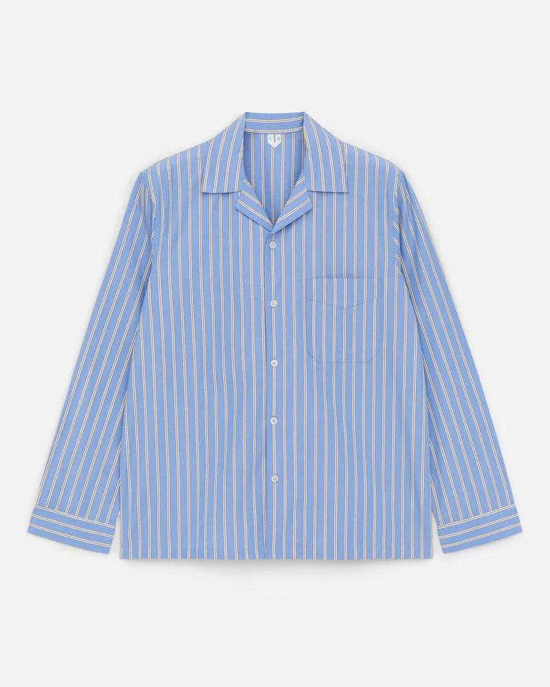 Arket Pyjama-Hemd Aus Popeline -Blau Blau