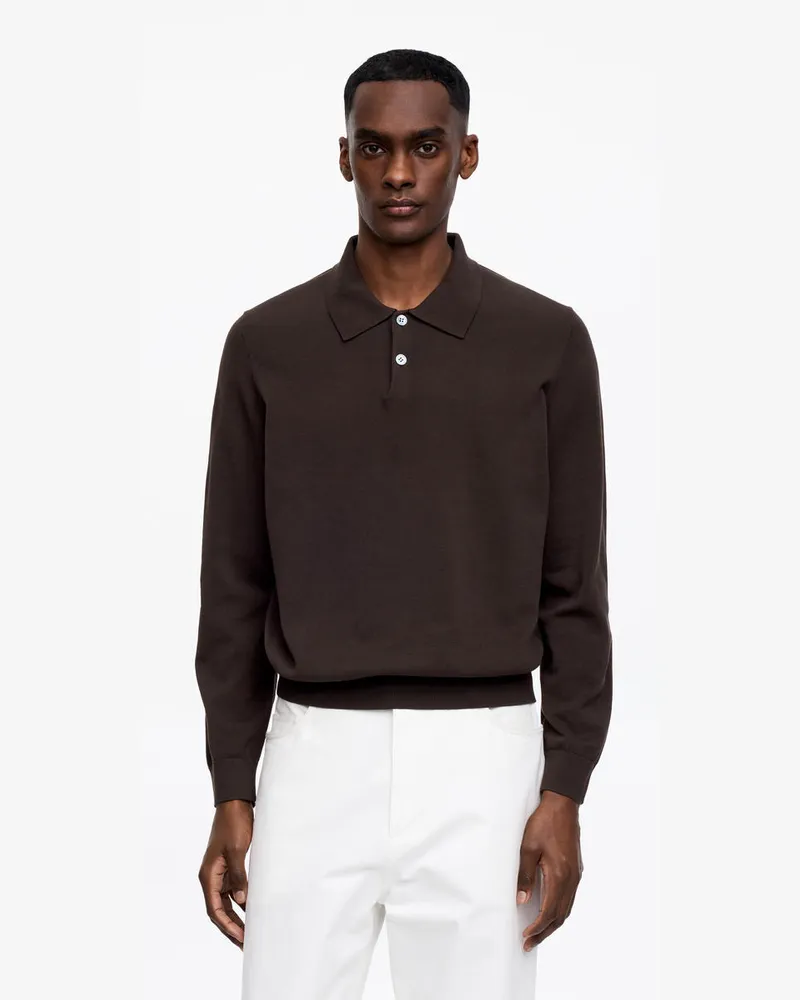 Arket Poloshirt Aus Baumwolle -Braun Braun