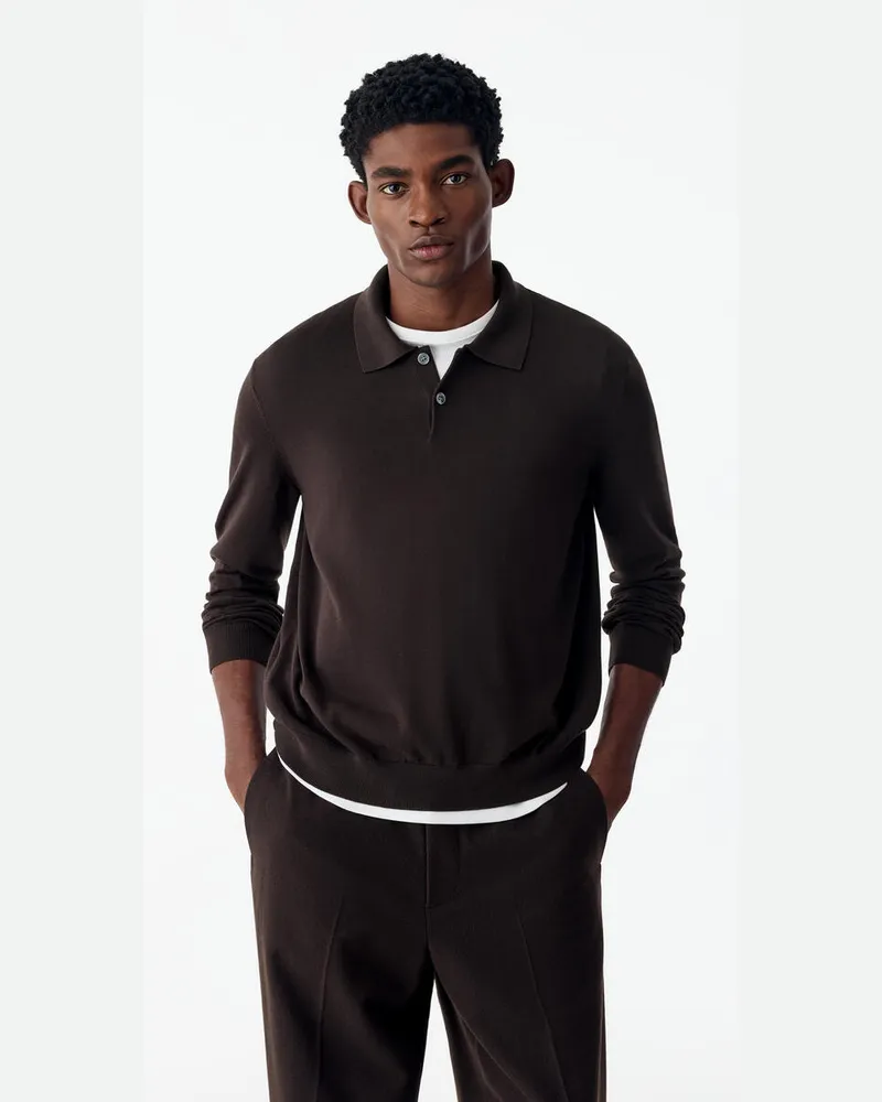 Arket Poloshirt Aus Baumwolle -Braun Braun