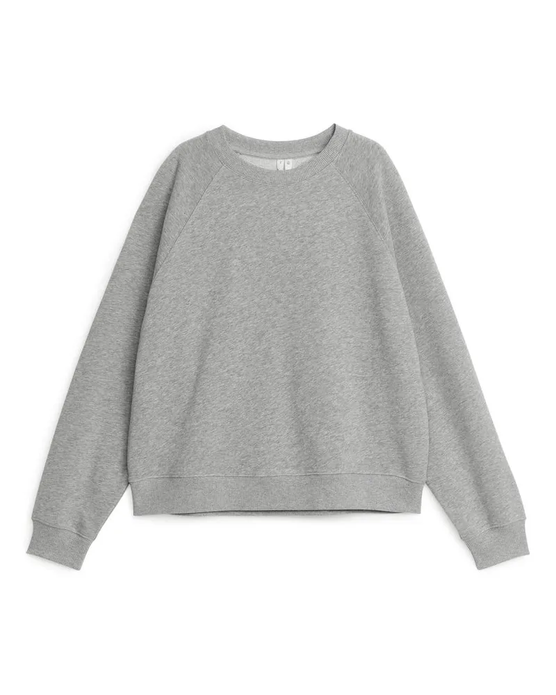Arket Weiches French-Terry-Sweatshirt - Grau Graumeliert