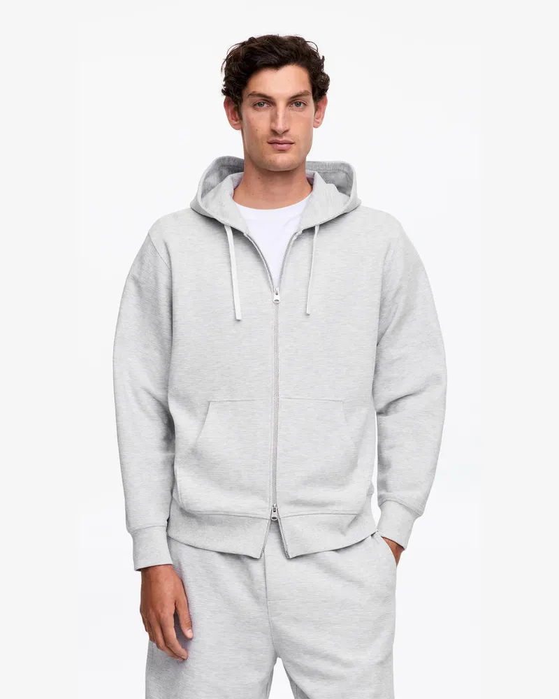 Arket Jersey-Kapuzenjacke Mit Reißverschluss -Grau Grau