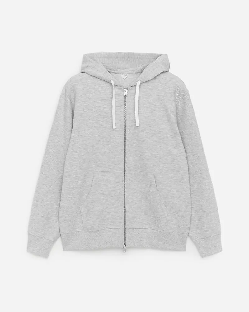 Arket Jersey-Kapuzenjacke Mit Reißverschluss -Grau Grau