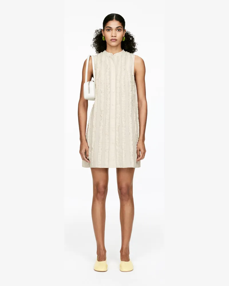 Arket Minikleid Mit Rüschen -Weiß Weiß
