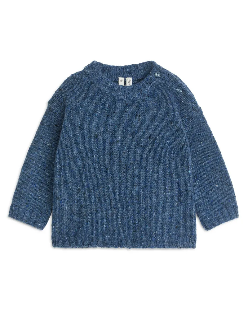 Arket Pullover Aus Noppenwollmischung -Blau Blau