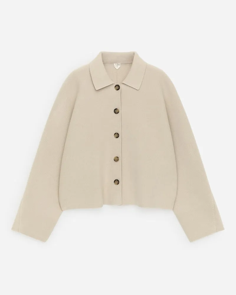 Arket Strickjacke Aus Baumwolle -Beige Beige