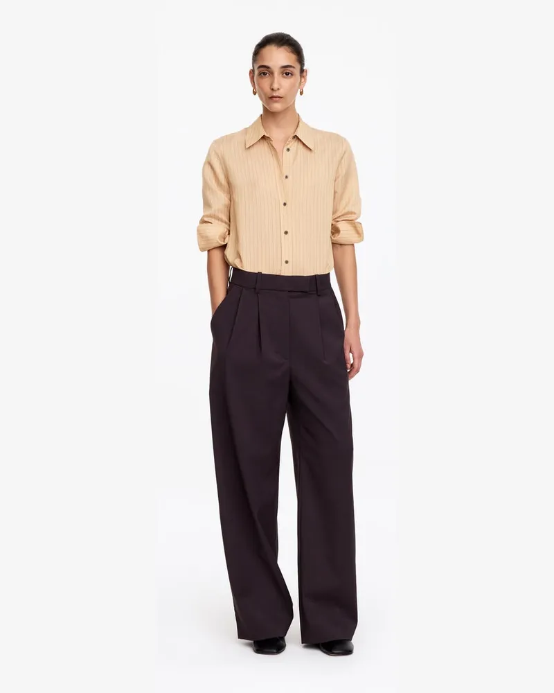 Arket Elegante Weite Hose -Braun Braun