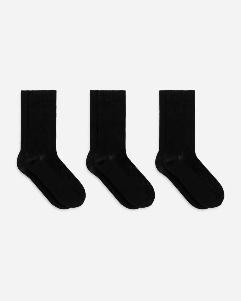 Arket Socken Aus Merzerisierter Baumwolle Im 3er-Pack -Schwarz Schwarz