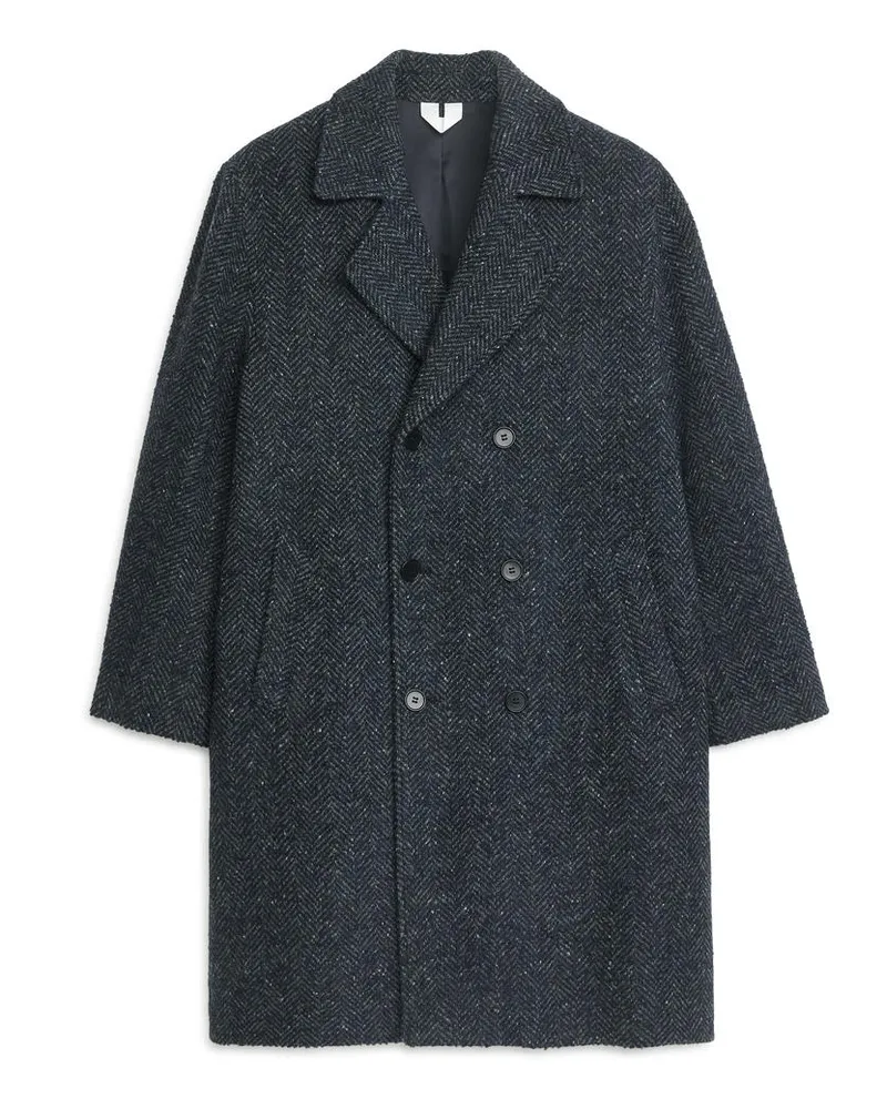 Arket Mantel Aus Wollmischung - Blau Dunkelblau