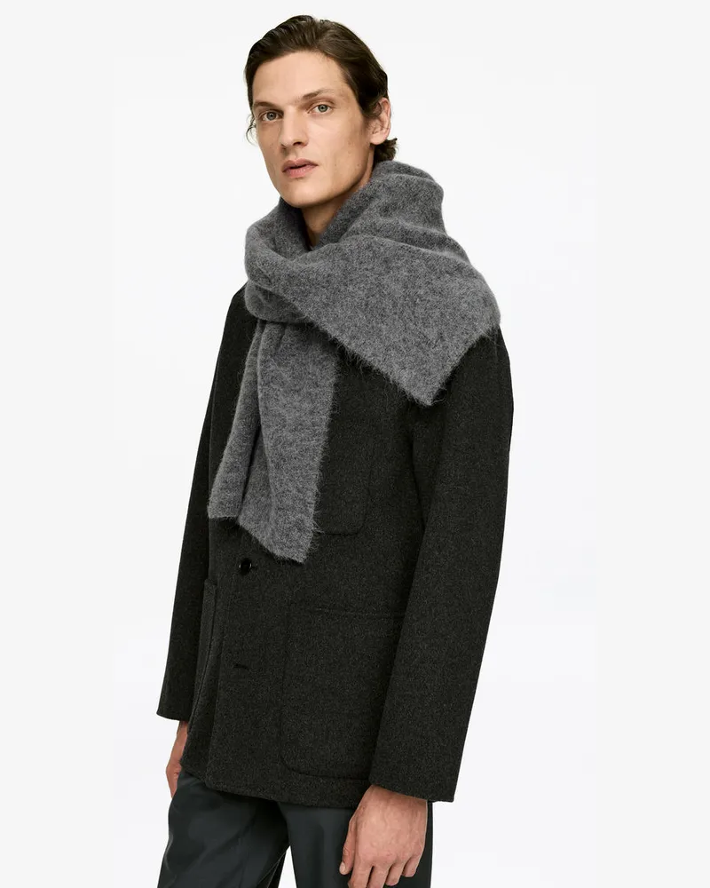 Arket Schal Aus Alpakawolle Und Wolle -Grau Grau