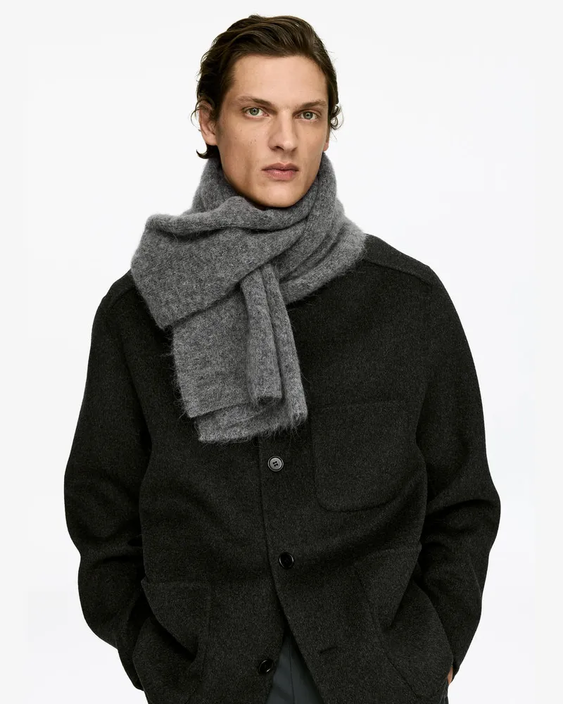 Arket Schal Aus Alpakawolle Und Wolle -Grau Grau