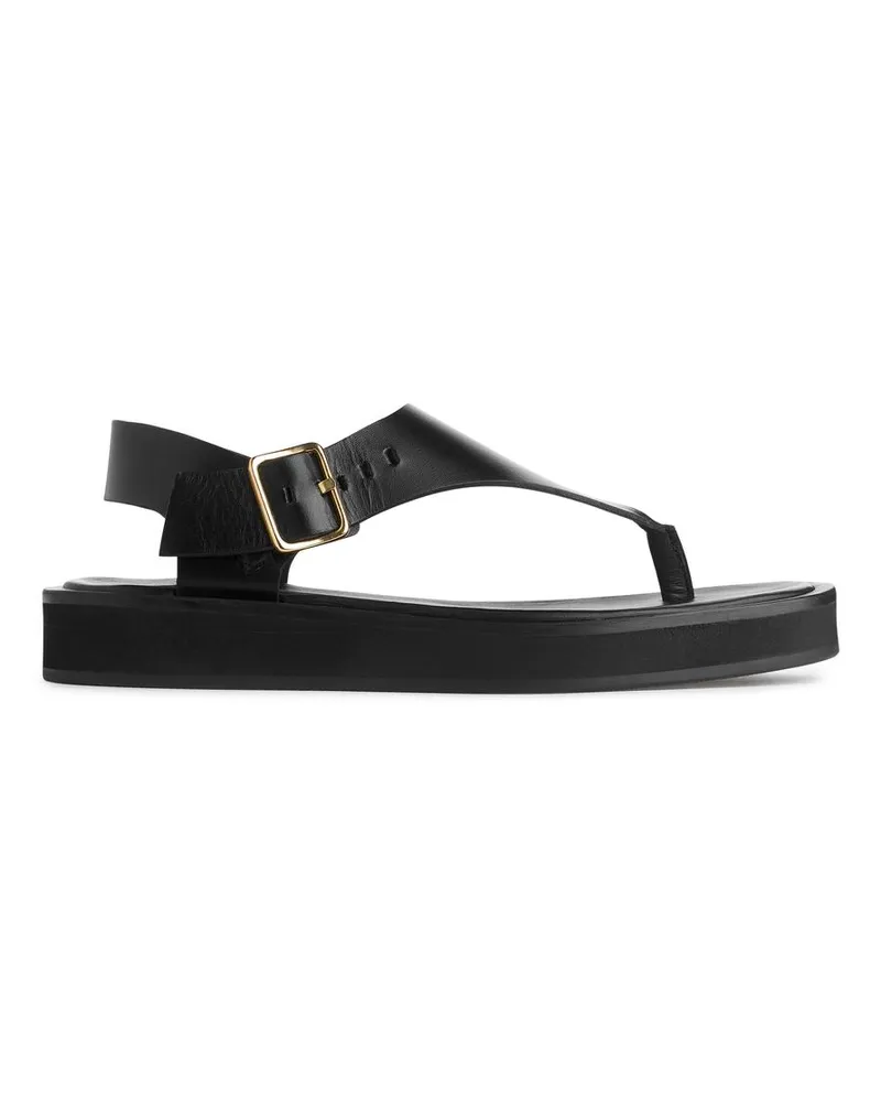 Arket Robuste Ledersandalen - Schwarz Schwarz