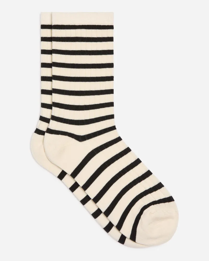 Arket Gerippte Gestreifte Socken -Schwarz Schwarz