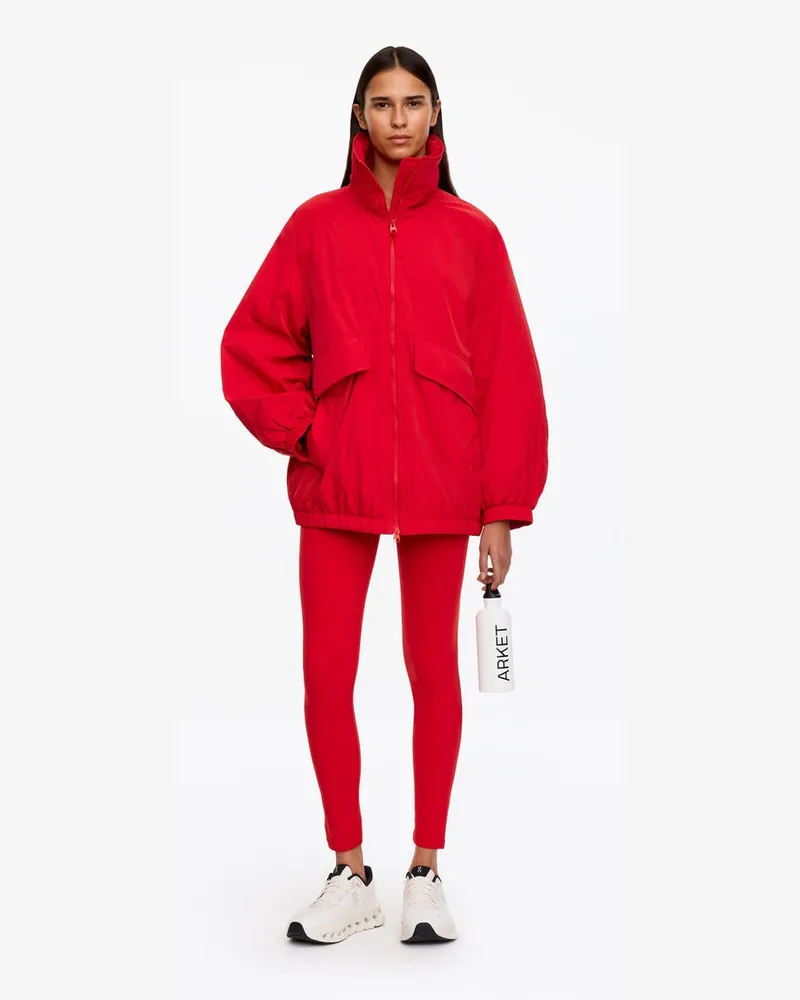 Arket Wattierte Windjacke Aus Nylon -Rot Rot