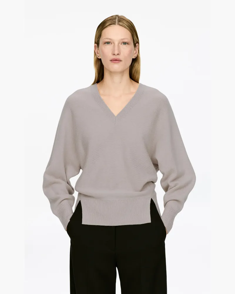 Arket Pullover Mit V-Ausschnitt Aus Reinem Kaschmir -Grau Grau