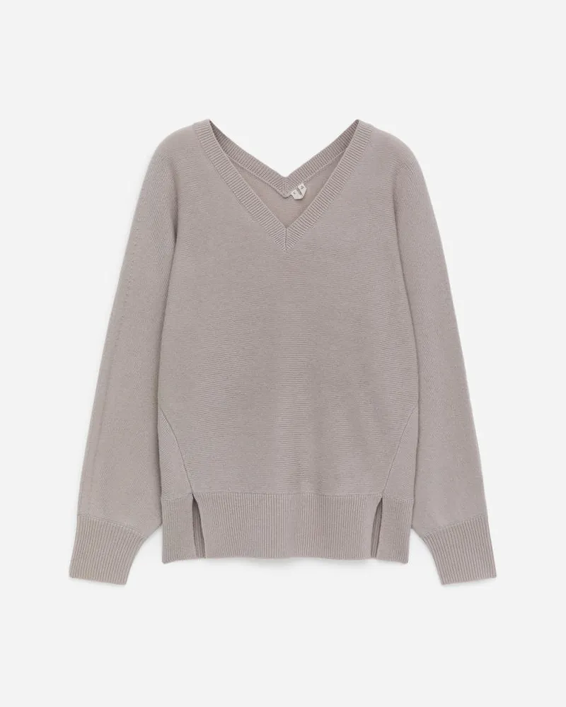 Arket Pullover Mit V-Ausschnitt Aus Reinem Kaschmir -Grau Grau