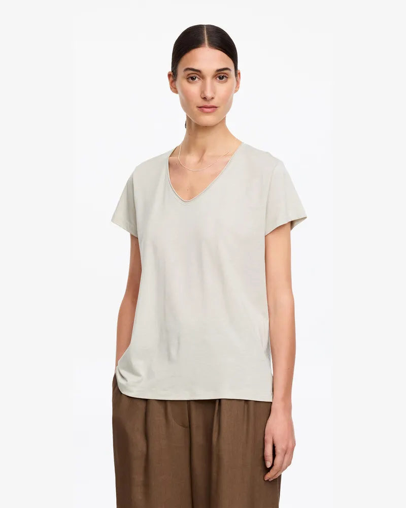 Arket T-Shirt Mit U-Ausschnitt -Beige Beige