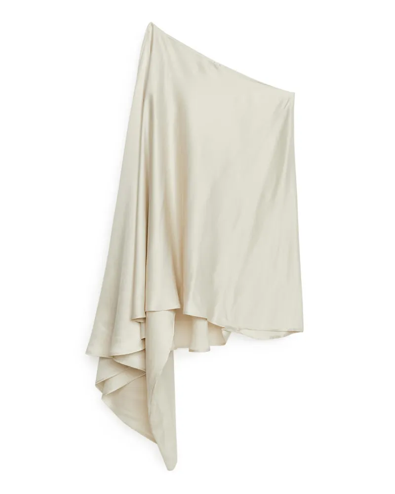 Arket Asymmetrisches Midikleid - Weiß Cremeweiß
