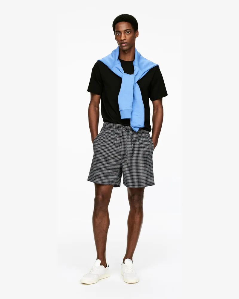 Arket Seersucker-Shorts -Schwarz Schwarz