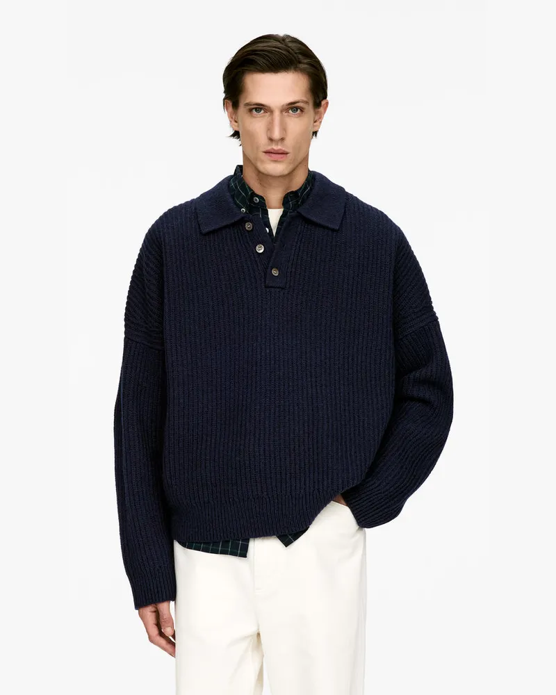Arket Polopullover Aus Wolle -Blau Blau