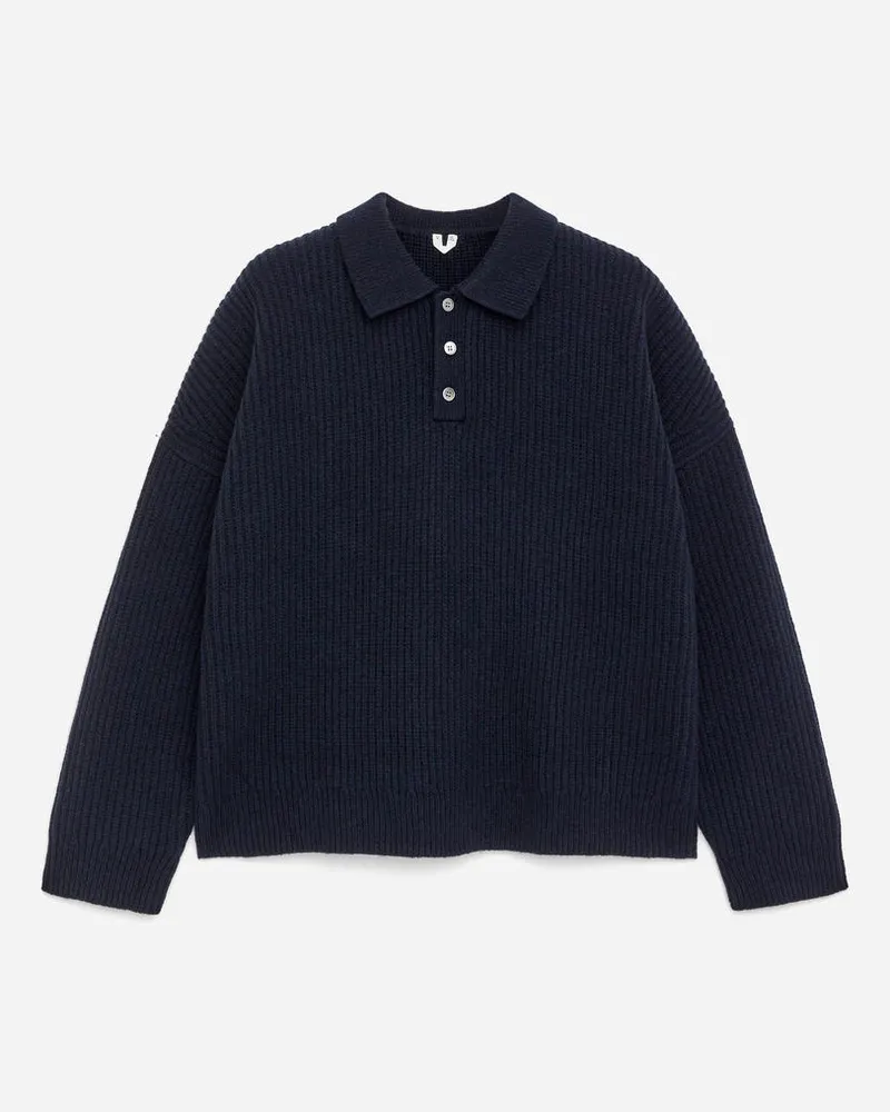 Arket Polopullover Aus Wolle -Blau Blau