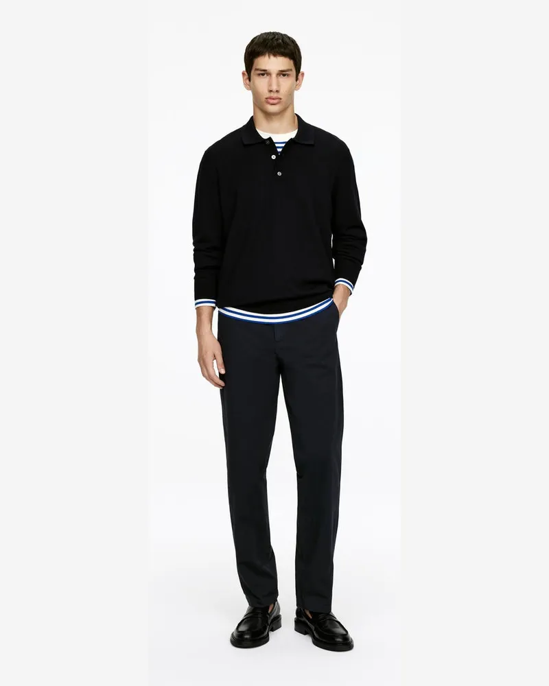 Arket Gerade Geschnittene Chino Aus Baumwolle -Blau Blau