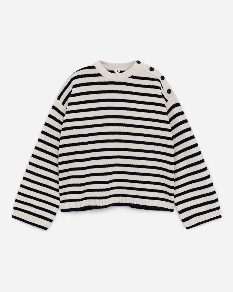 Arket Oversize-Baumwollpullover - Beige|Schwarz|Mehrfarbig Beige