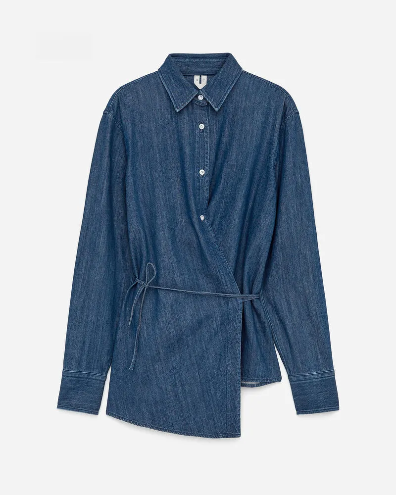 Arket Wickelhemd Aus Denim - Blau Blau