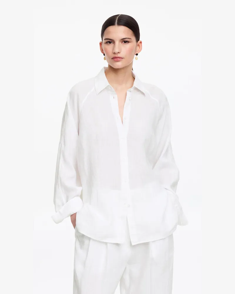 Arket Lockeres Leinenhemd -Weiß Weiß