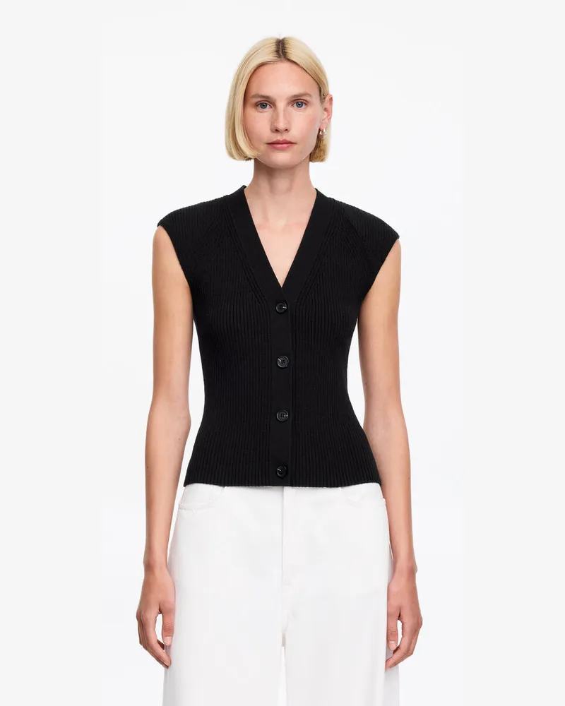 Arket Ärmelloses Strickoberteil -Schwarz Schwarz