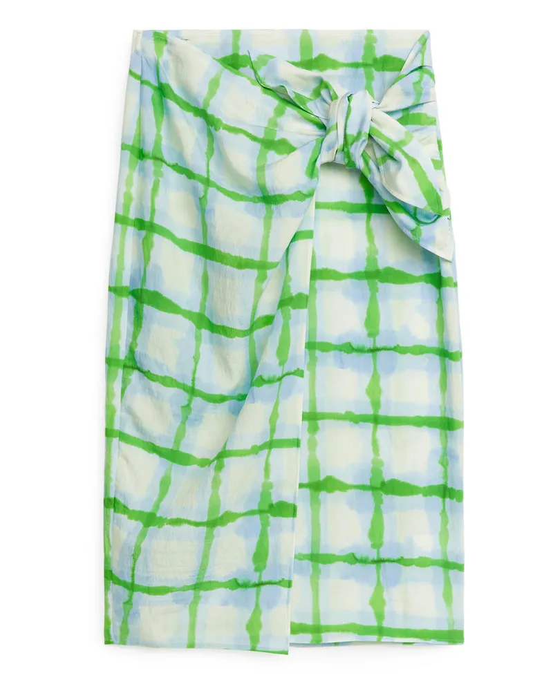 Arket Wickelrock Mit Print - Blau|Grün|Mehrfarbig|Weiß Weiß