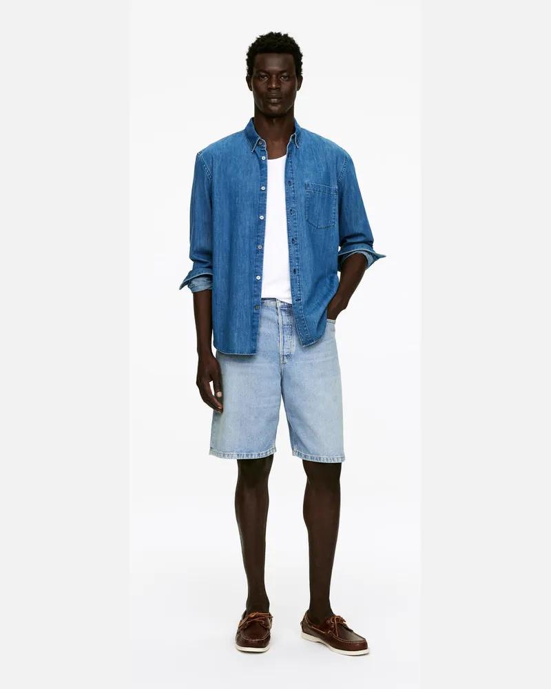 Arket Lockere Jeansshorts -Blau Blau