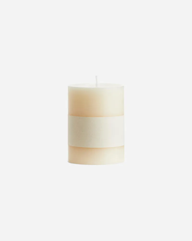 Arket Stumpenkerze, 10 Cm - Weiß Cremeweiß