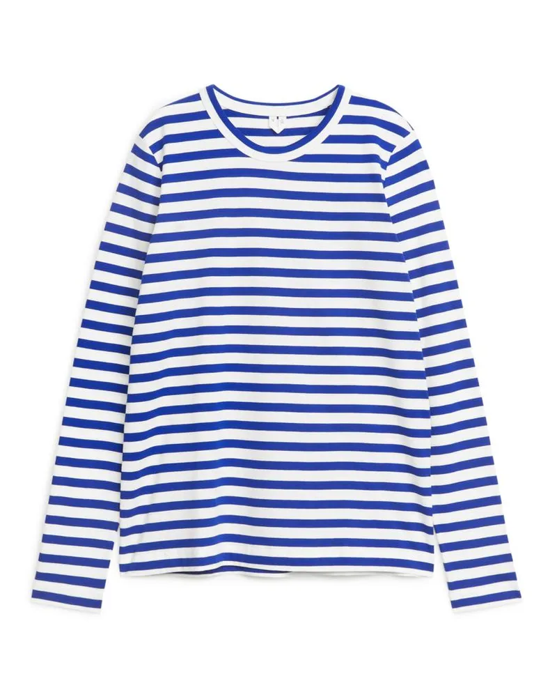 Arket Langarm-T-Shirt - Blau|Mehrfarbig|Weiß Blau