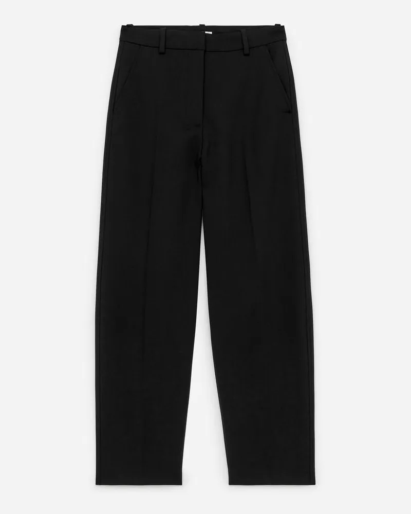 Arket Hose Mit Bügelfalten - Schwarz Schwarz