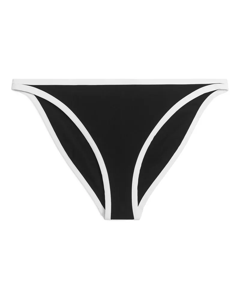 Arket Bikinihose Mit Kontrastfarbenen Paspeln - Schwarz|Mehrfarbig|Weiß Schwarz