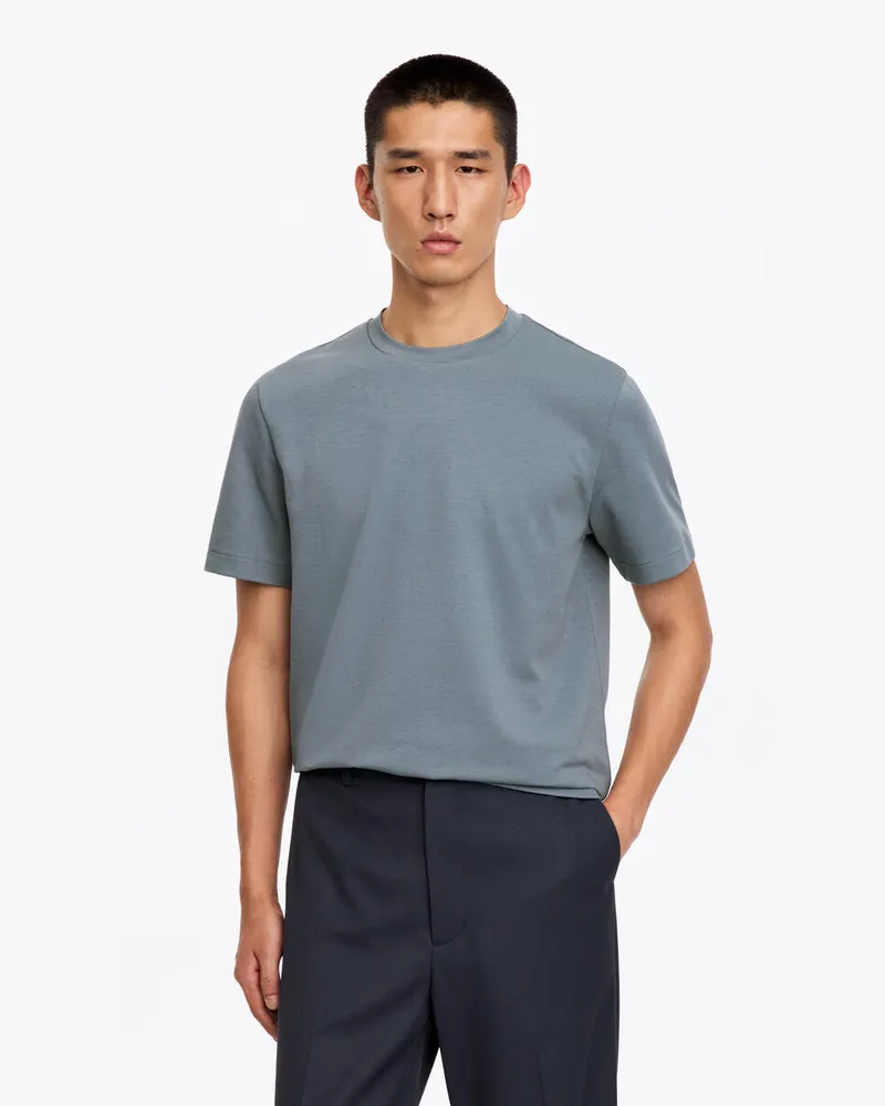 Arket Interlock-T-Shirt Mit Normaler Passform -Blau Blau