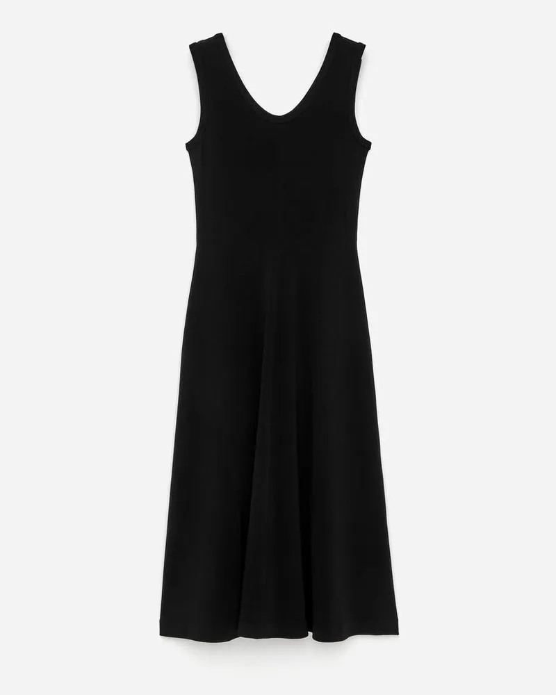 Arket Geripptes Jerseykleid -Schwarz Schwarz