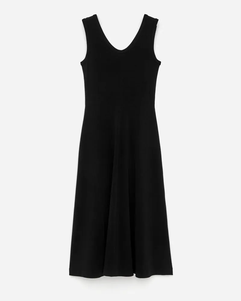 Arket Geripptes Jerseykleid -Schwarz Schwarz