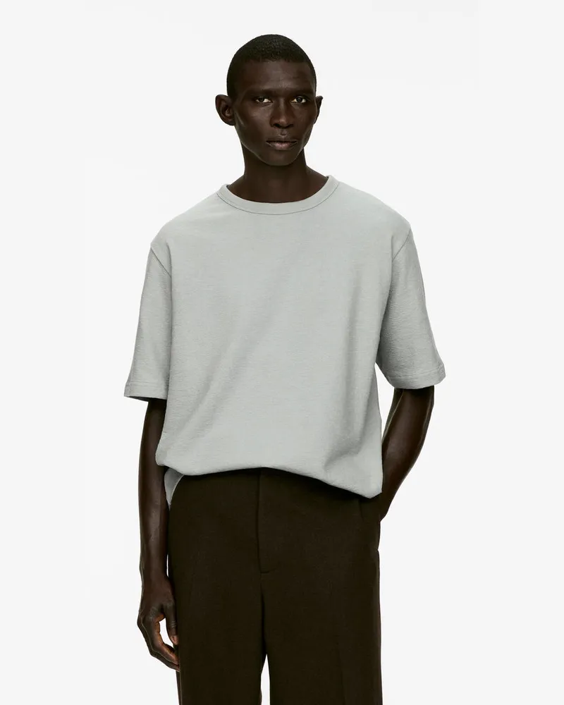 Arket Lockeres Bouclé-T-Shirt -Türkis Türkis