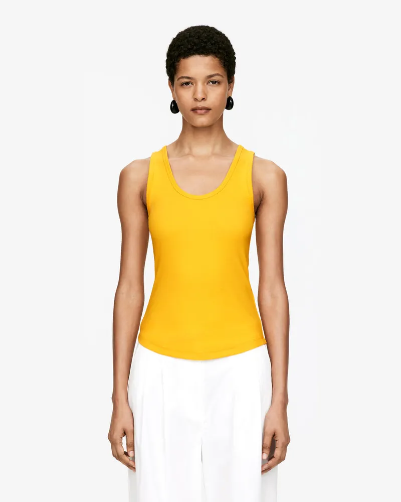 Arket Geripptes Tanktop -Gelb Gelb