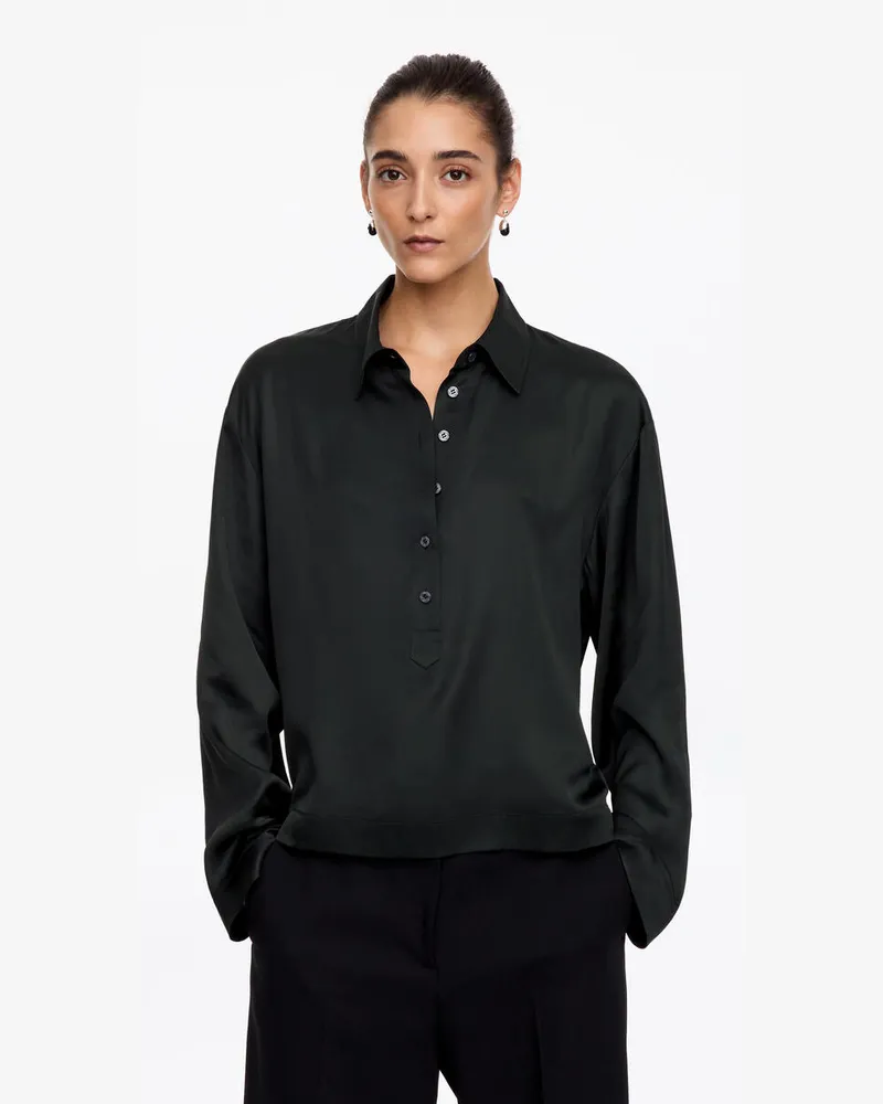 Arket Relaxed Polo Shirt -Schwarz Schwarz