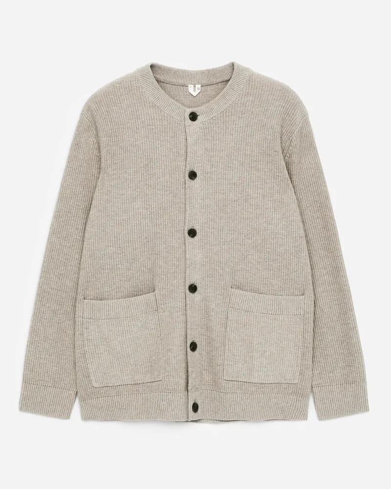 Arket Strickjacke Aus Baumwolle - Beige Taupe