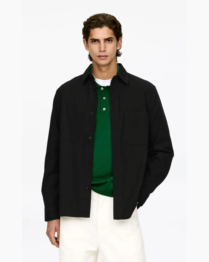 Arket Overshirt Aus Baumwolle -Schwarz Schwarz