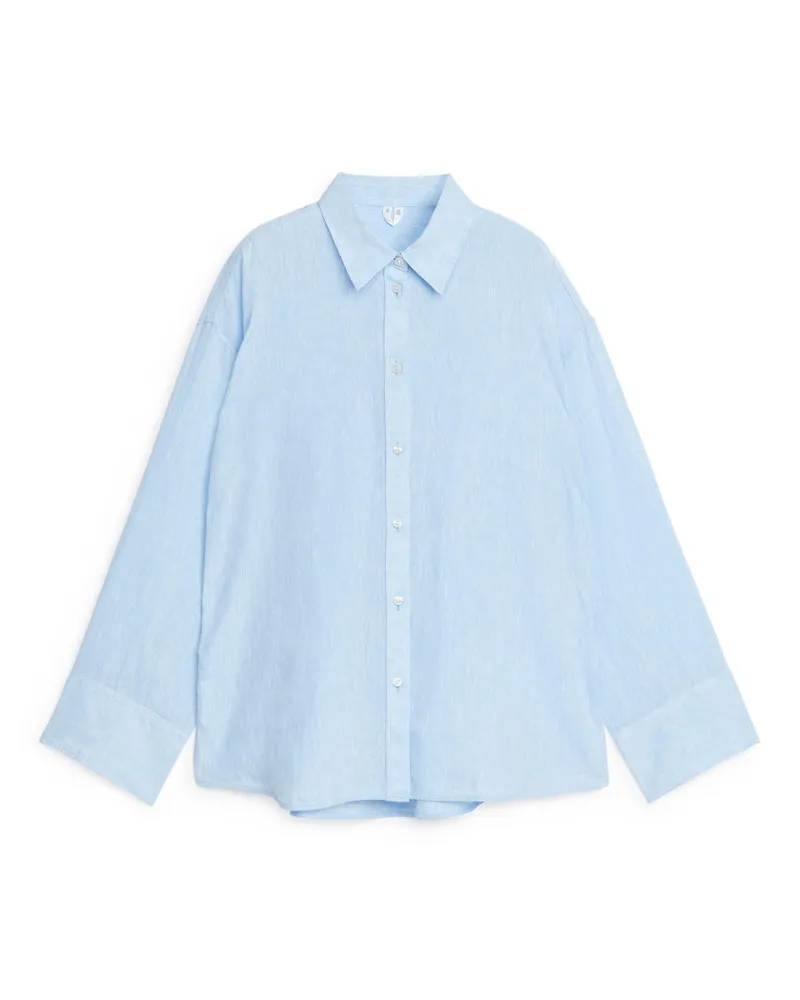 Arket Lockeres Leinenhemd - Blau Hellblau