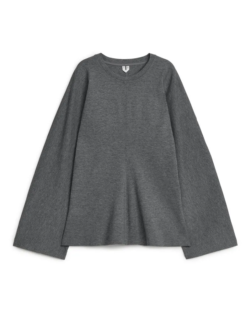 Arket Sweatshirt Aus Merinowolle Mit Sanduhr-Silhouette -Grau Grau