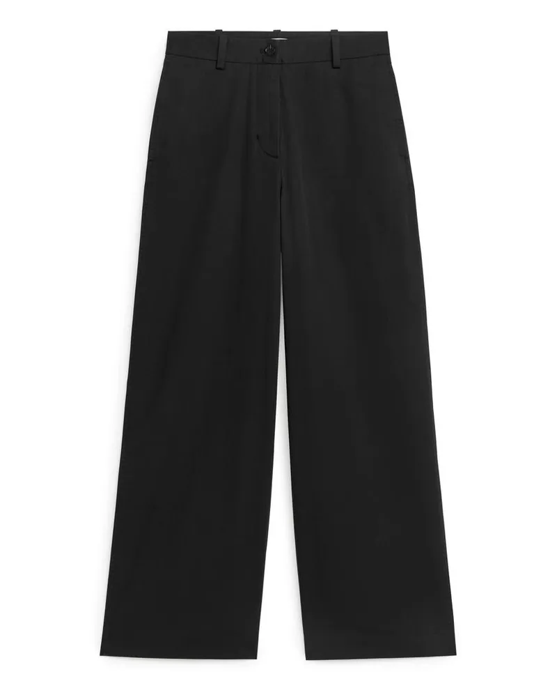 Arket Weite, Dehnbare Chinohose - Schwarz Schwarz