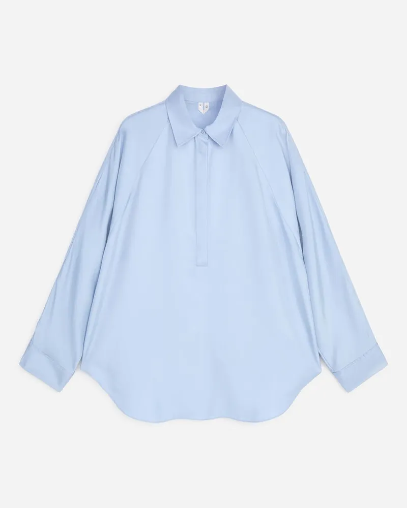 Arket Hemd Aus Seidentwill -Blau Blau