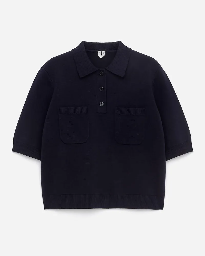 Arket Poloshirt Aus Baumwolle -Blau Blau