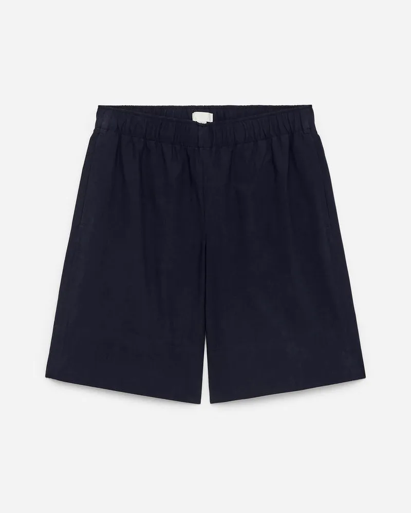 Arket Shorts Aus Baumwoll-Popeline - Blau Dunkelblau