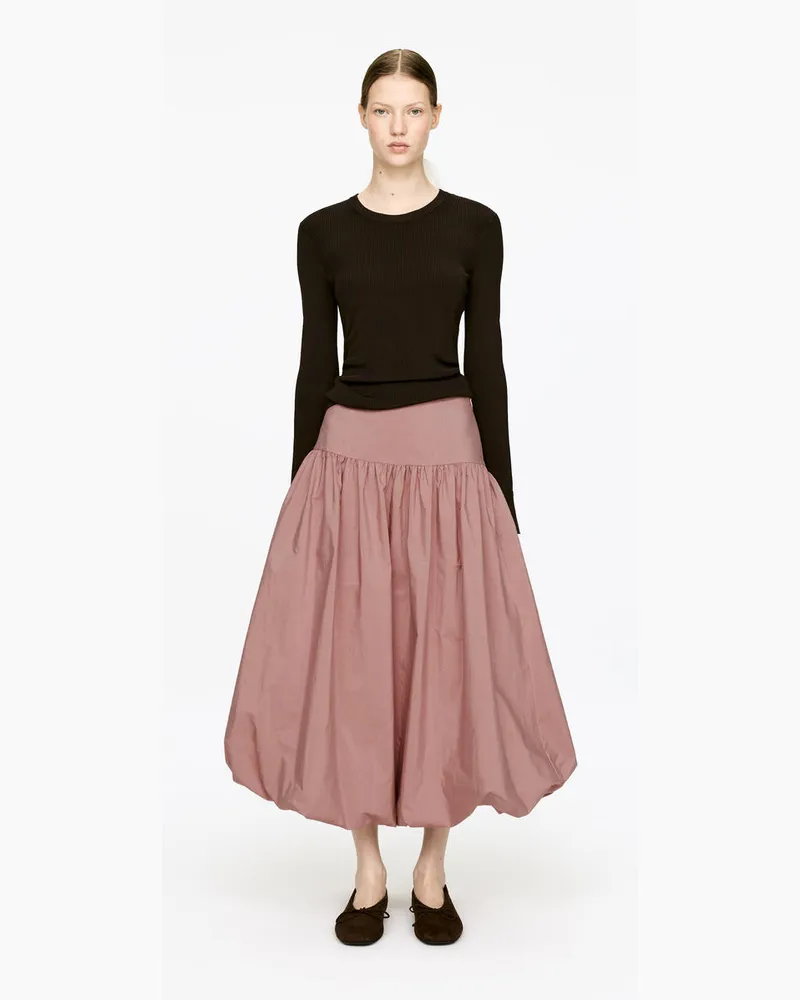 Arket Taftrock Mit Bubble-Saum -Rosa Rosa